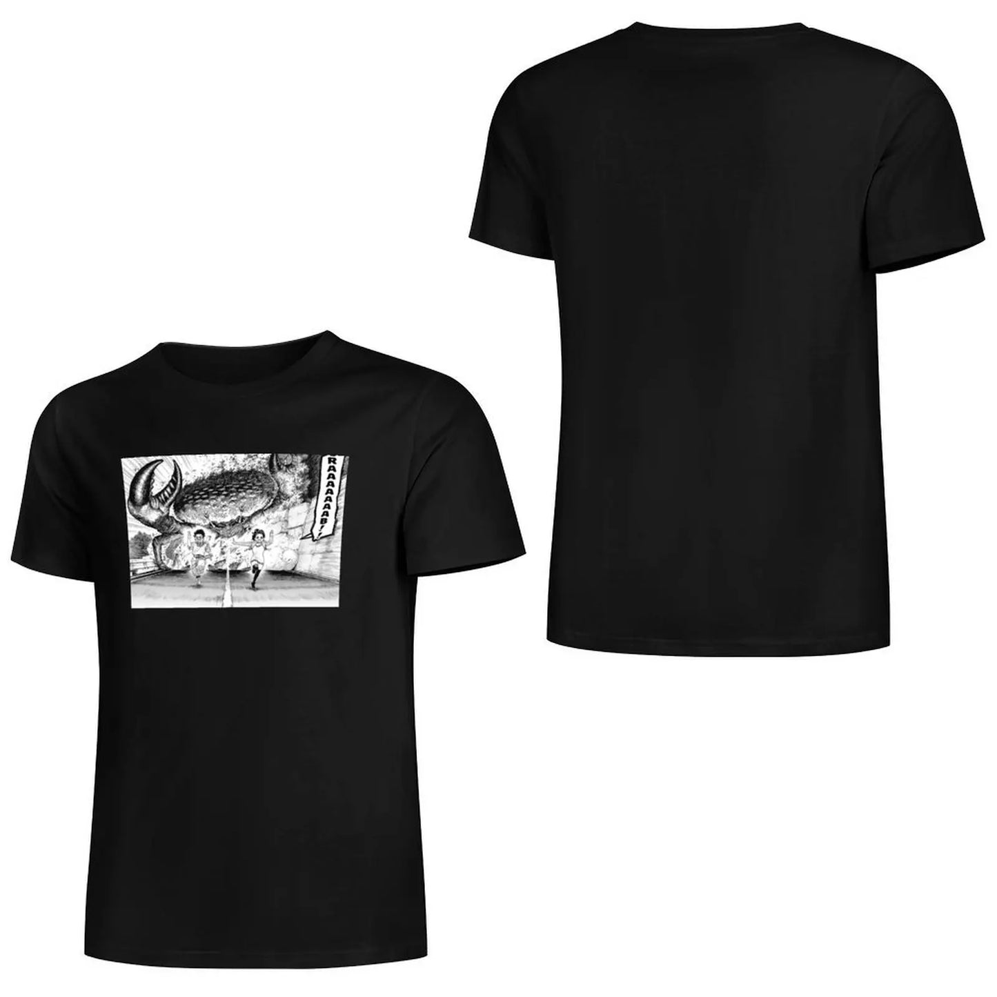 CRAAAAAAAB Black T-Shirt – Dandadan Okarun Chase Scene