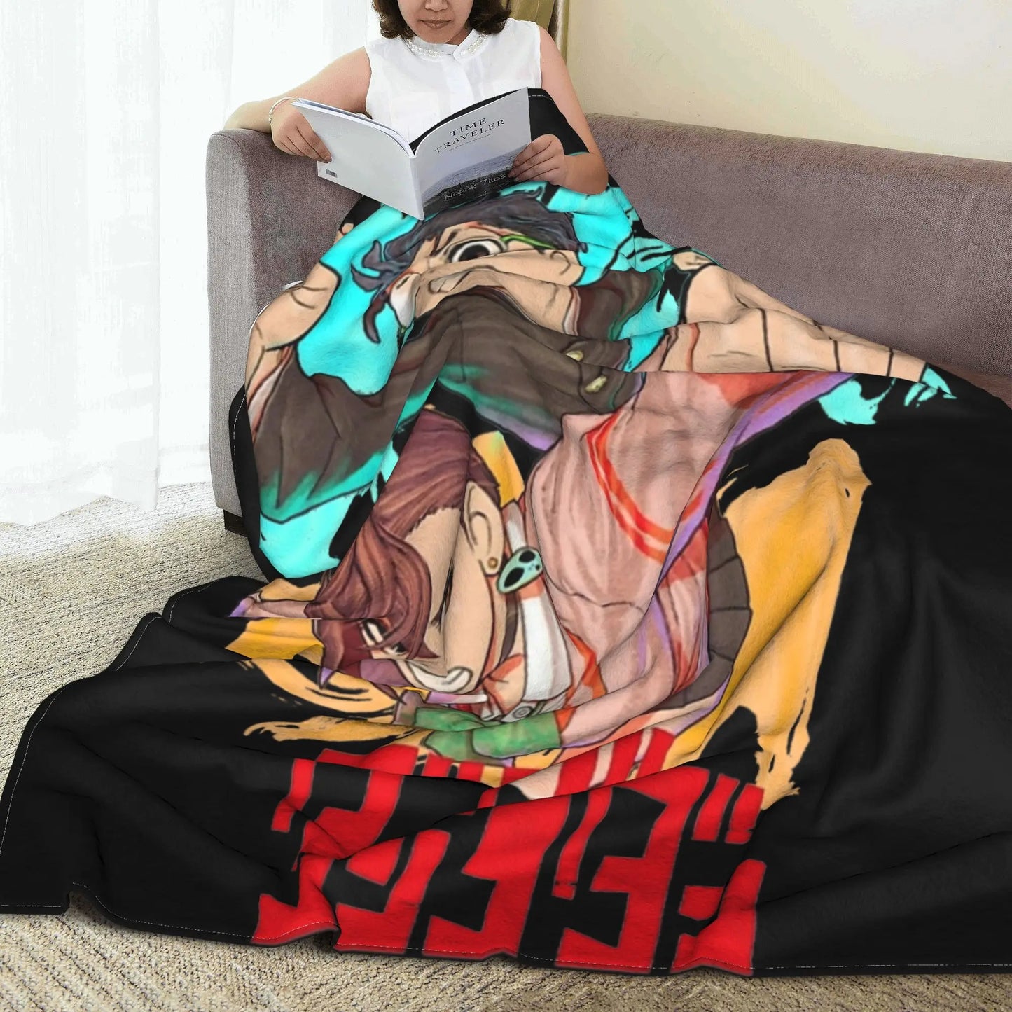 Dandadan Momo and Okarun Adventure Fleece Blanket