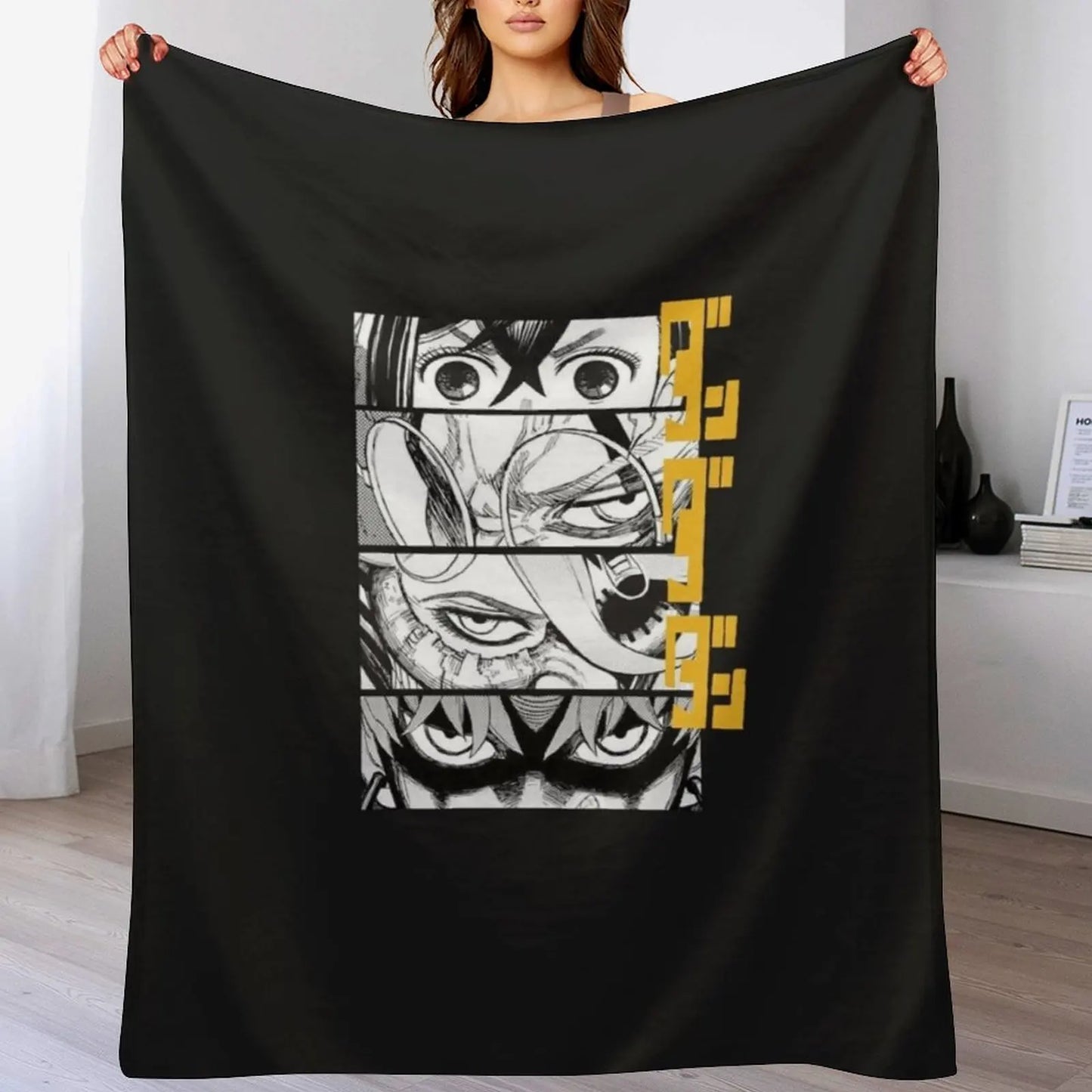 Explore the Strange Universe of Okarun and Momo (Black)  - Dandadan Blanket