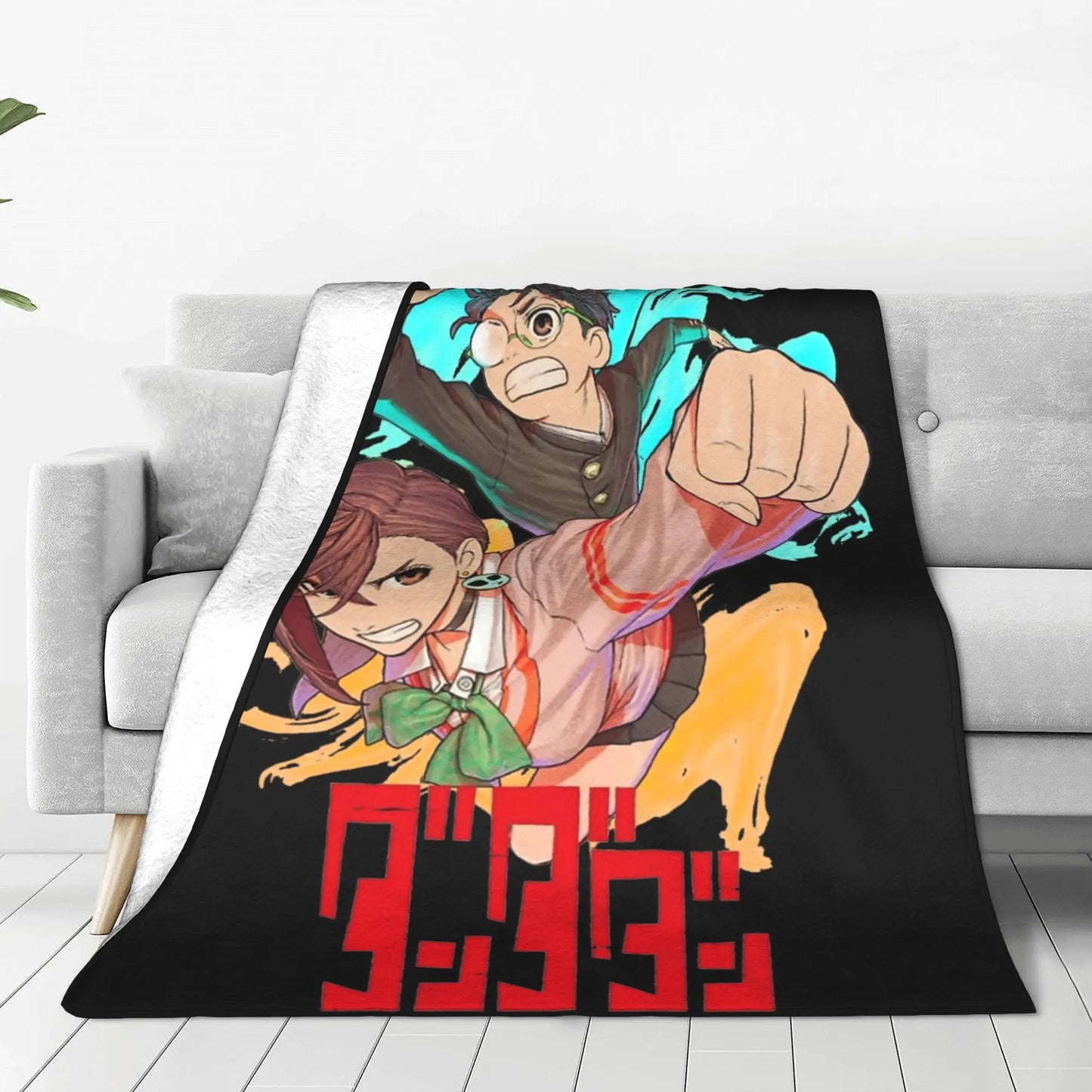 Dandadan Momo and Okarun Adventure Fleece Blanket